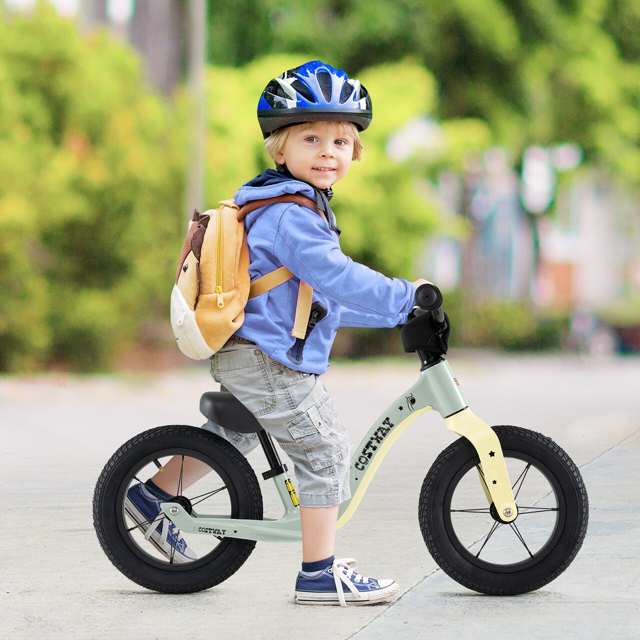 12-Inch Balance Bike with Adjustable Seat and Rotatable Handlebar for Over 36 Months Old - 34.5" x 17" x 19.5" (L x W x H)